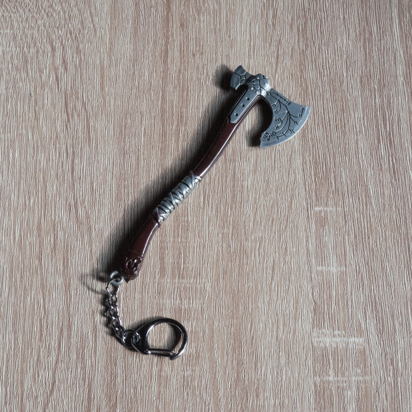God of War Leviathan Silver Axe Keychain with Clasp - Axe with Clasp Available at 2Fast2See.co