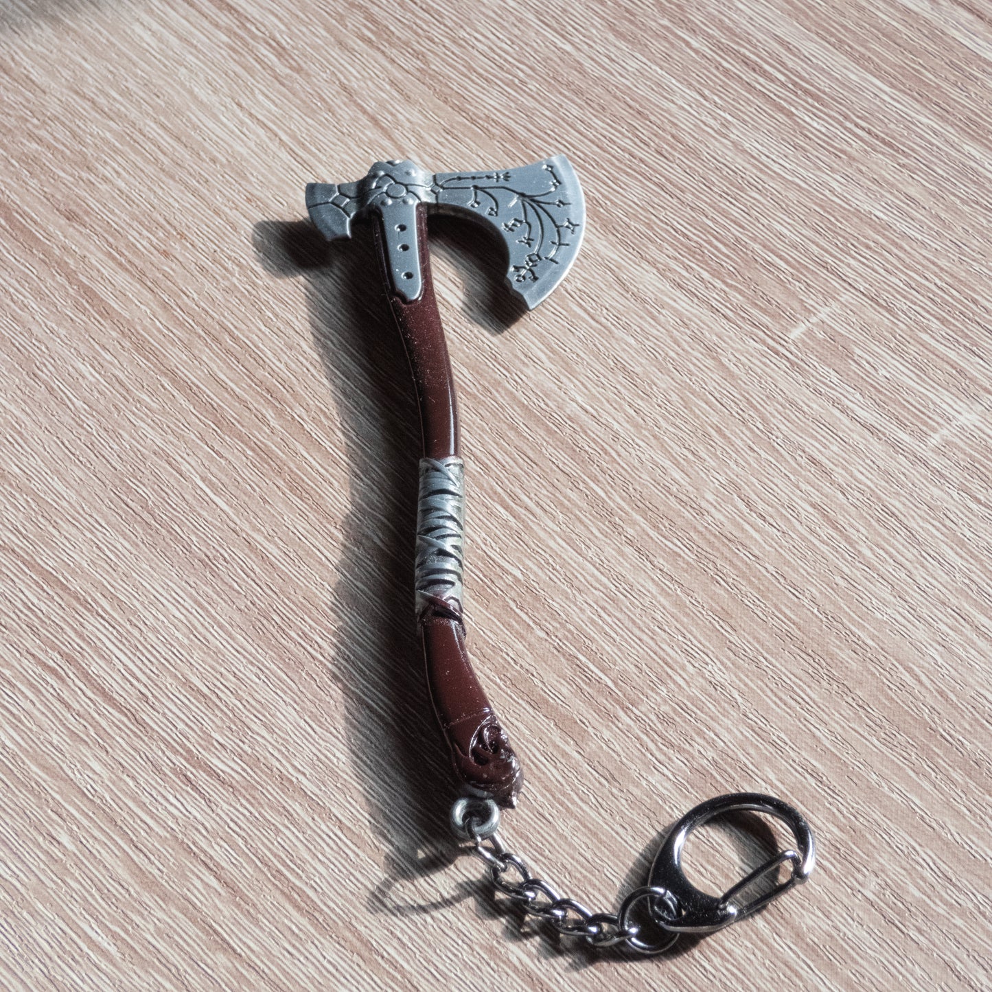 God of War Leviathan Silver Axe Keychain with Clasp - Axe with Clasp Available at 2Fast2See.co