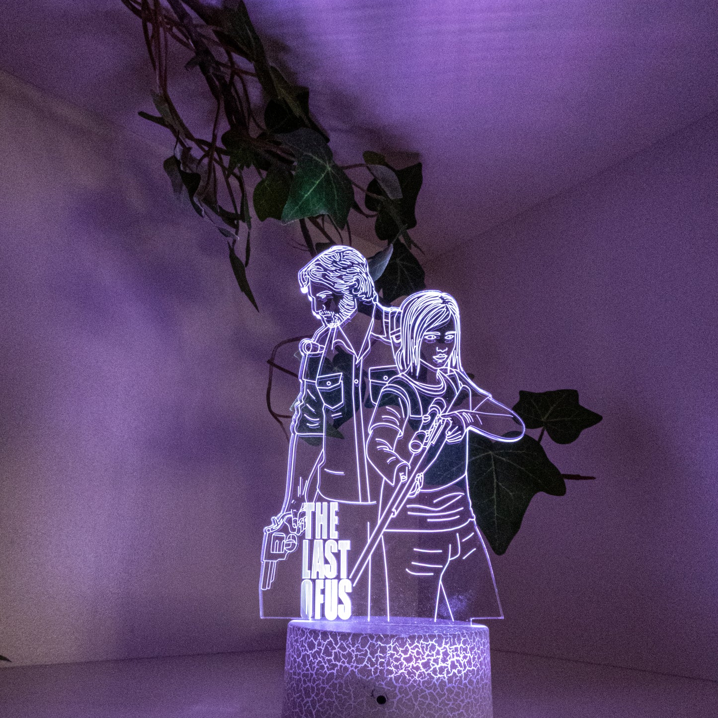 The Last of Us Joel & Ellie 3D Led Lamp - Simple Black Base Available at 2Fast2See.co