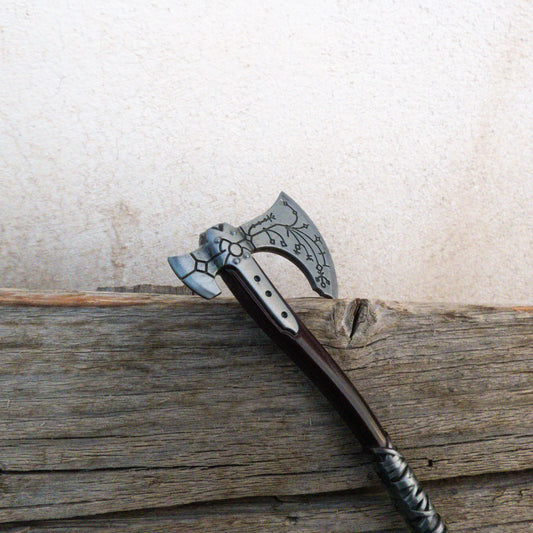 God of War Leviathan Silver Axe Keychain with Clasp