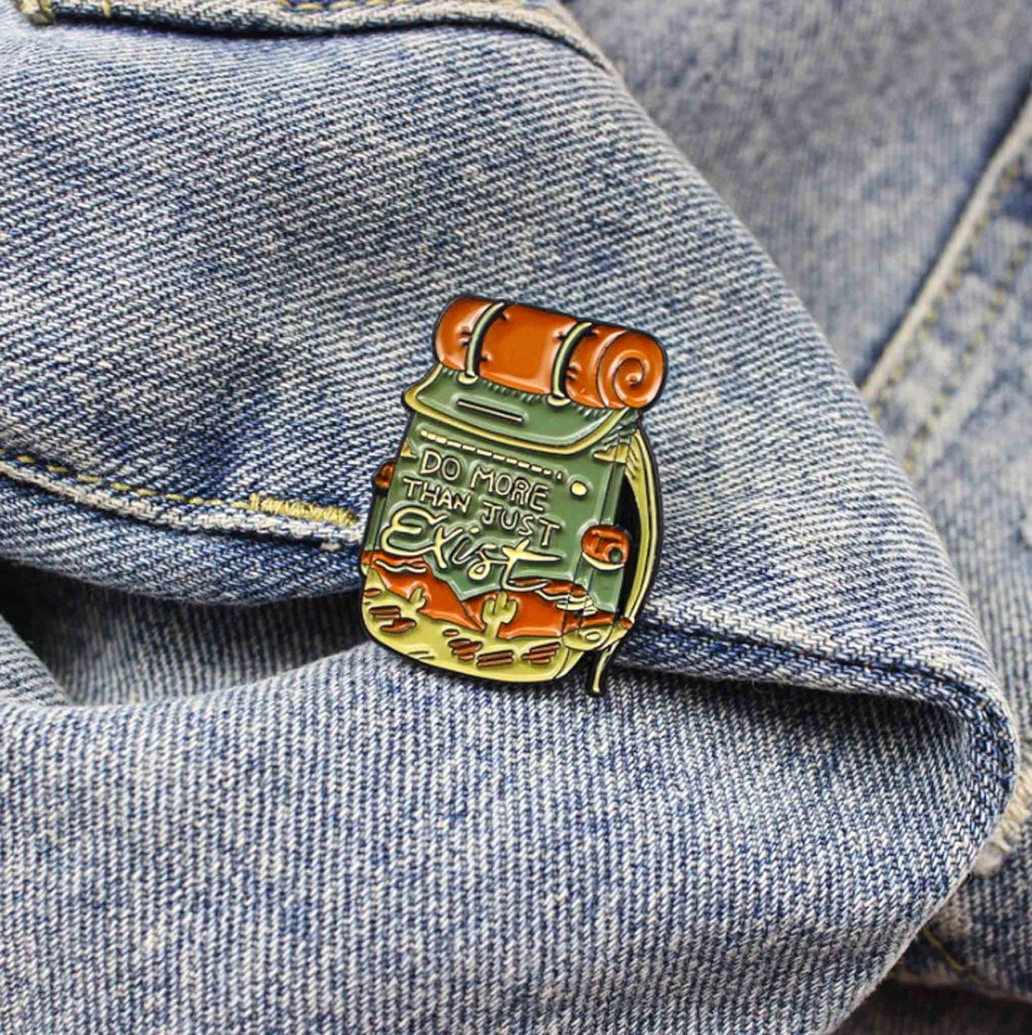 Do More Than Just Exist Travelling Backpack Enamel Pin - Travelling Backpack Available at 2Fast2See.co