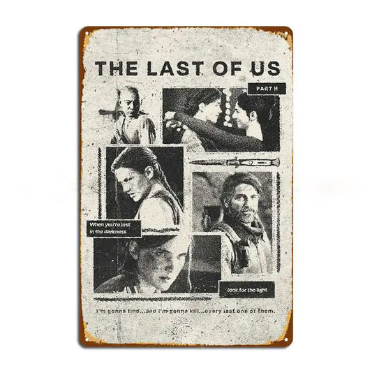 The Last Of Us Characters Design Metal Sign - Apocalyptic Old / 14x20cm Available at 2Fast2See.co