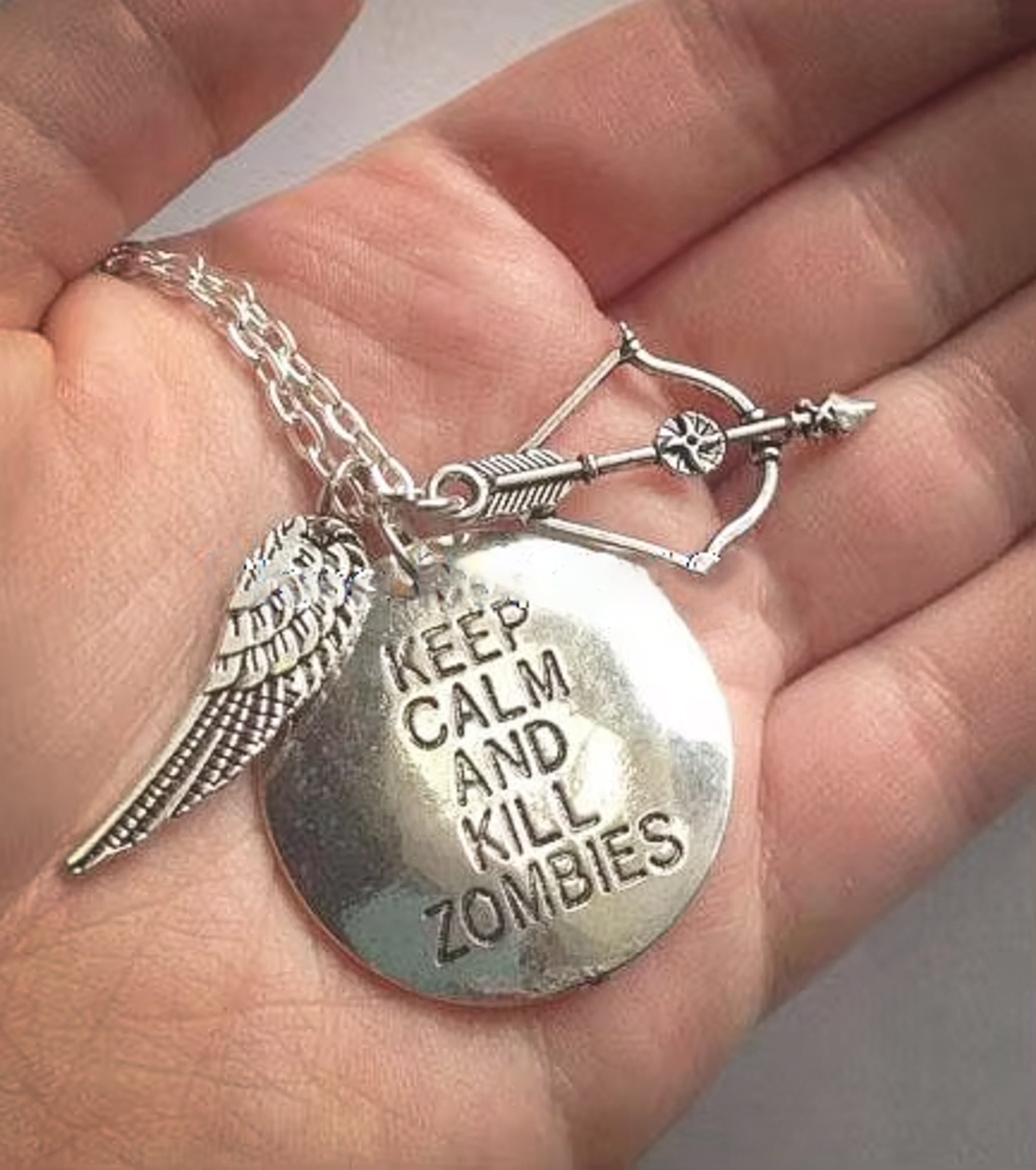 The Walking Dead Charm Pendant TWD Zombie Killer Necklace - Default Title Available at 2Fast2See.co