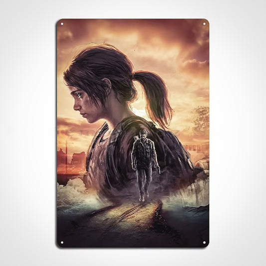 The Last of Us Part I Ellie And Joel Metal Sign Design - Clear / 14x20cm Available at 2Fast2See.co