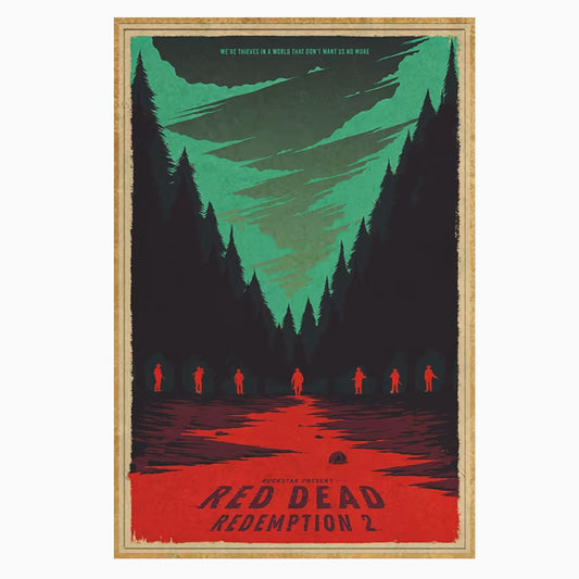 Red Dead Redemption 2 Classic Game Vintage Poster - 21X30cm Available at 2Fast2See.co