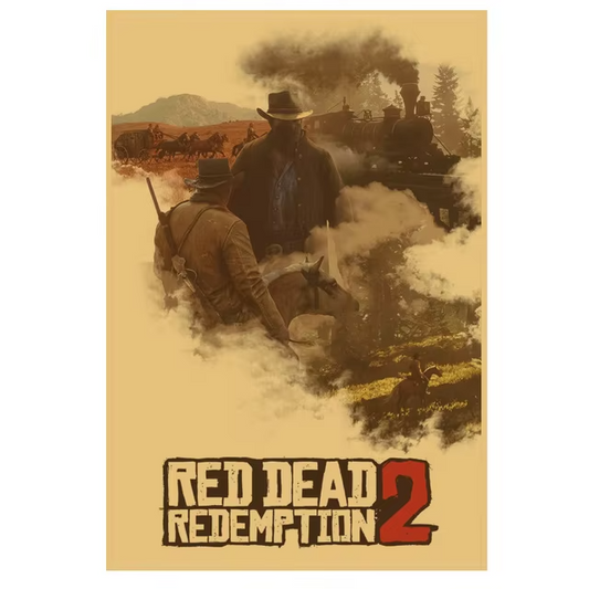 Red Dead Redemption 2 Video Game Cinematic Vintage Poster - 21X30cm Available at 2Fast2See.co