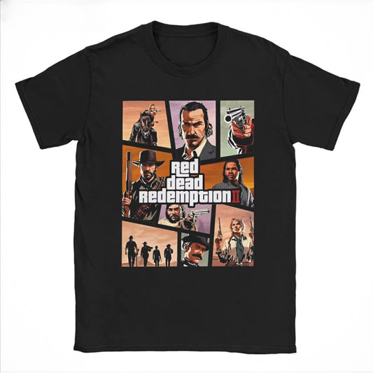 Red Dead Redemption II Aesthetic Gaming Tshirt - Black / L Available at 2Fast2See.co