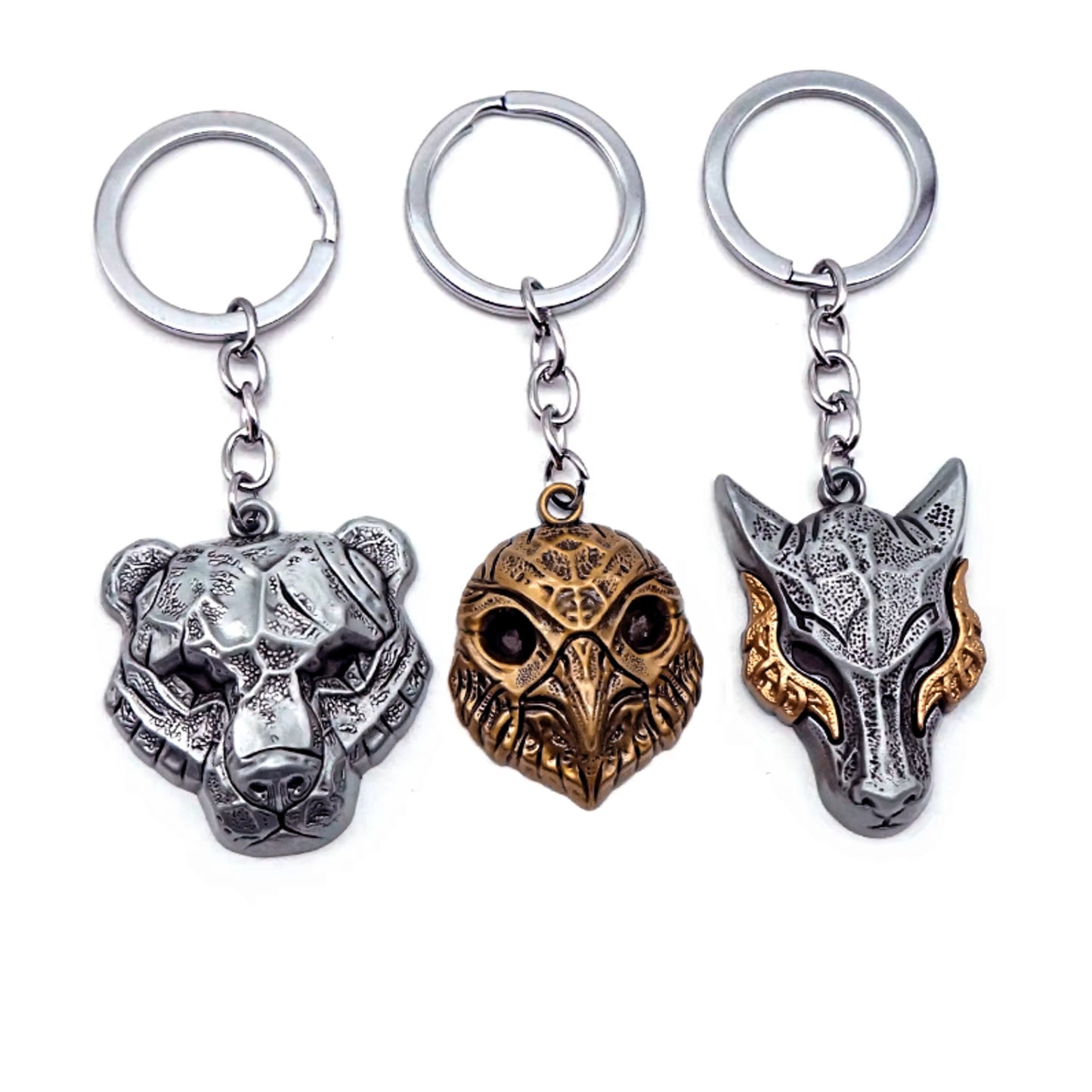 God of War 5 Wolf Bear & Owl Keychains