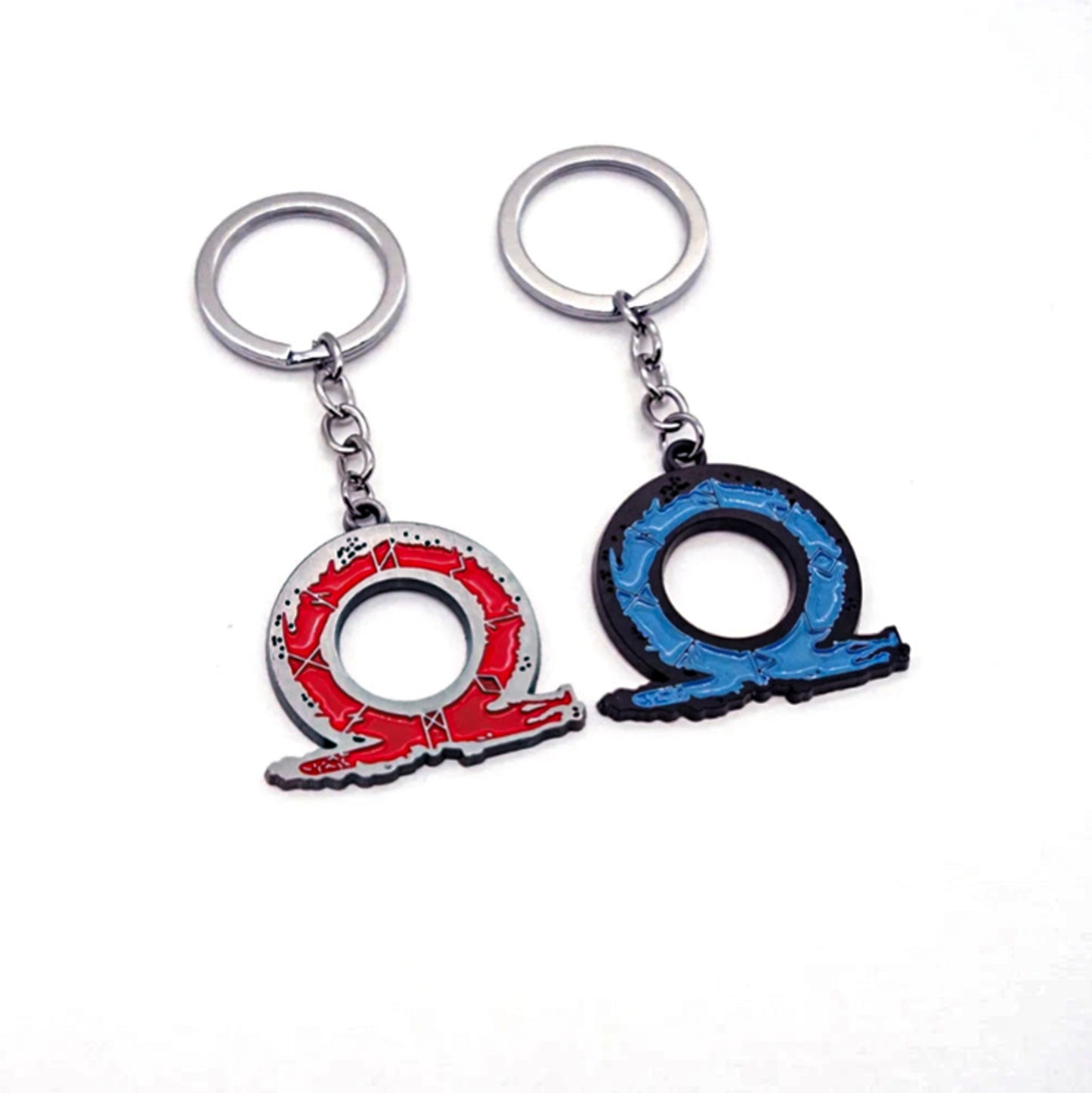 God of War Game Logo Blue & Red Keychain