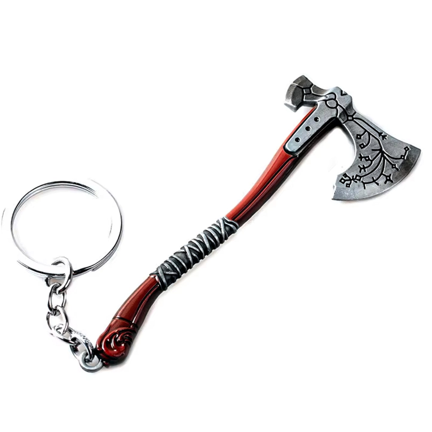 God of War Leviathan Silver Axe Keychain with Clasp - Axe with Keyring Available at 2Fast2See.co