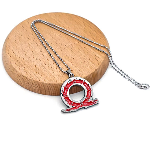 God of War Ragnarok Game Logo Inspired Necklace Red 3 Chain Types - Bead Chain Available at 2Fast2See.co