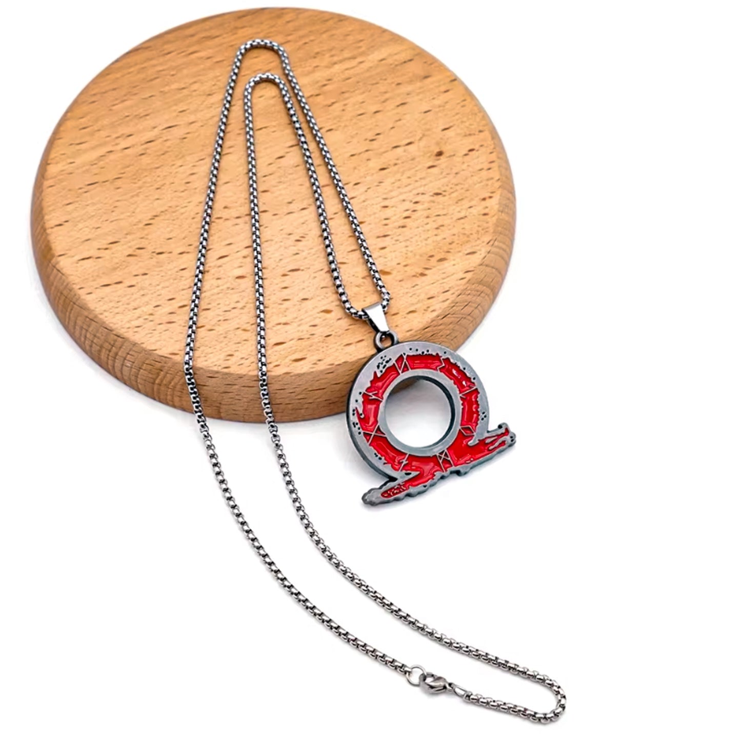 God of War Ragnarok Game Logo Inspired Necklace Red 3 Chain Types