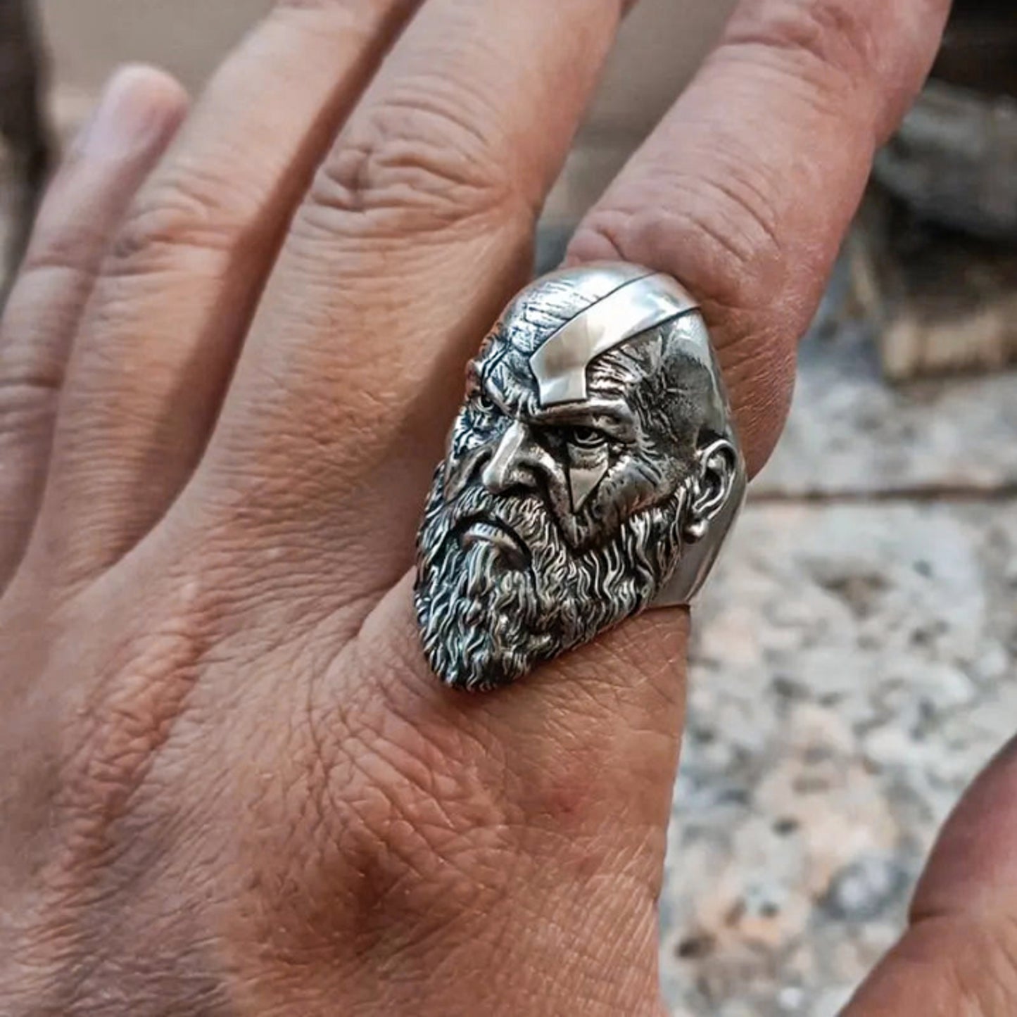 God Of War Kratos Spartan Warrior Brass Charm Ring