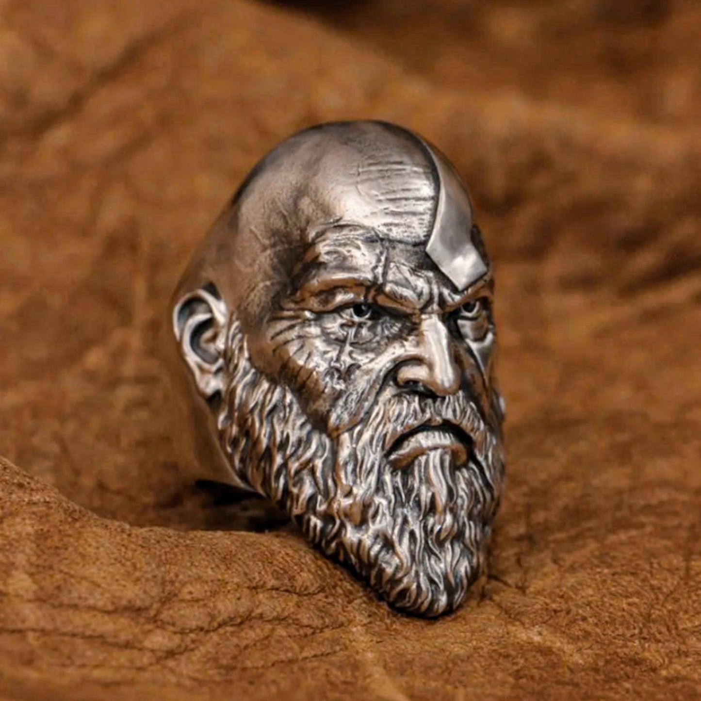 God Of War Kratos Spartan Warrior Brass Charm Ring