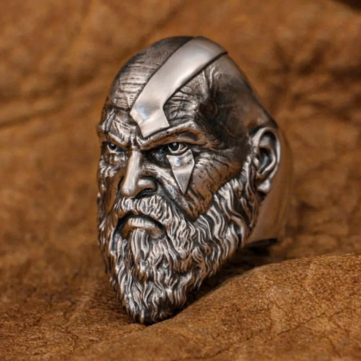 God Of War Kratos Spartan Warrior Brass Charm Ring