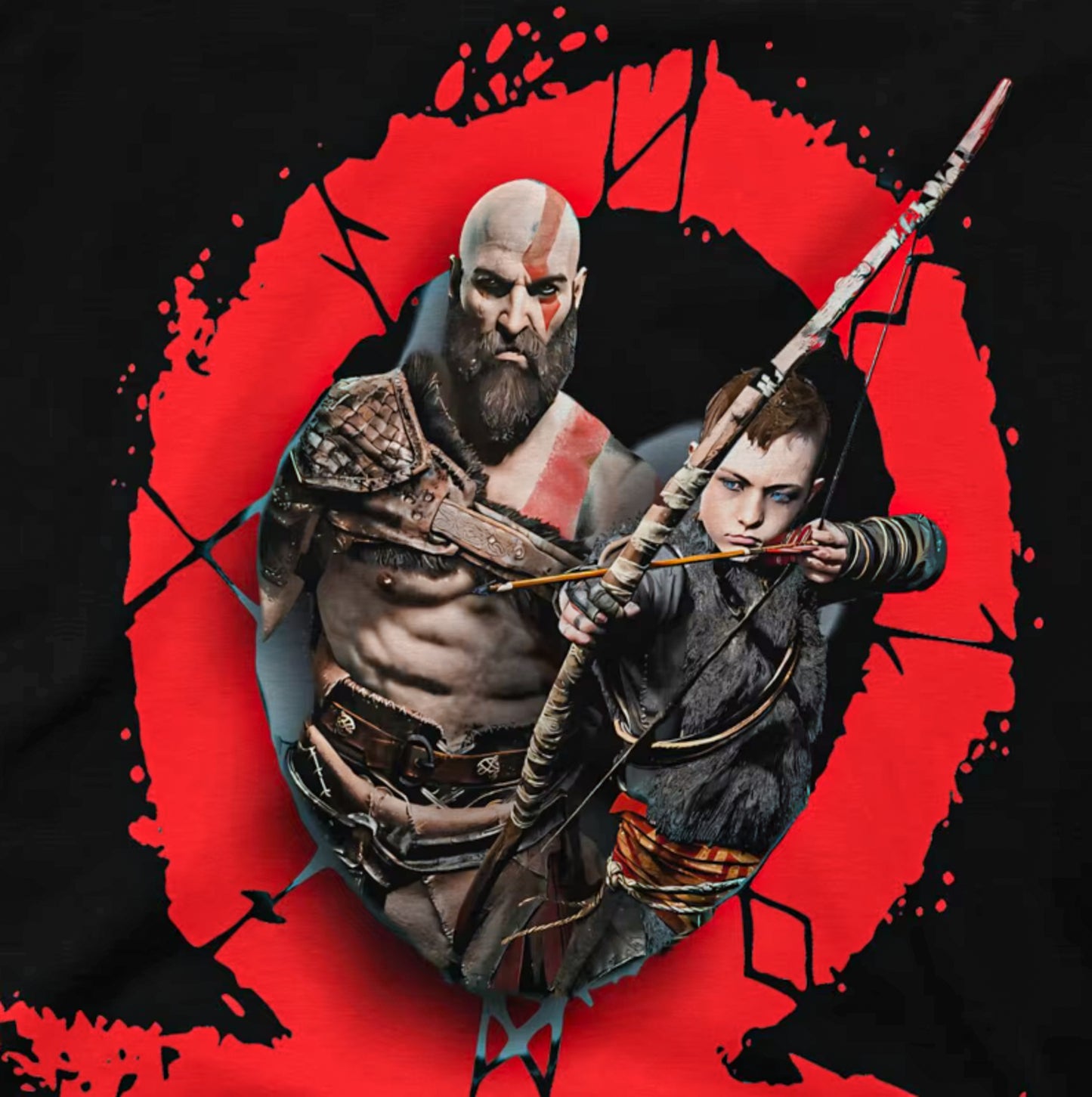 God of War Kratos and Atreus Inspired Cotton Tshirt