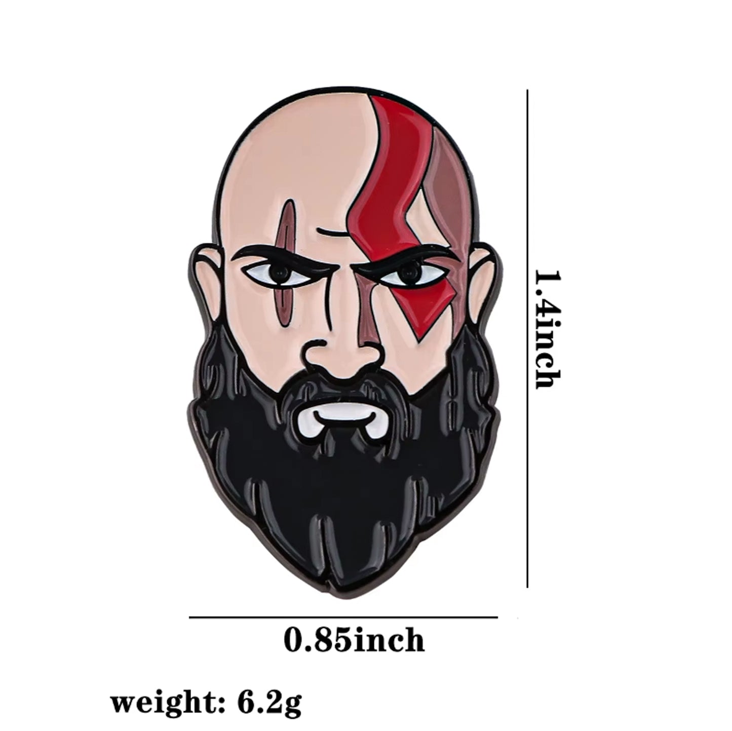 God of War Kratos Head Enamel Pin