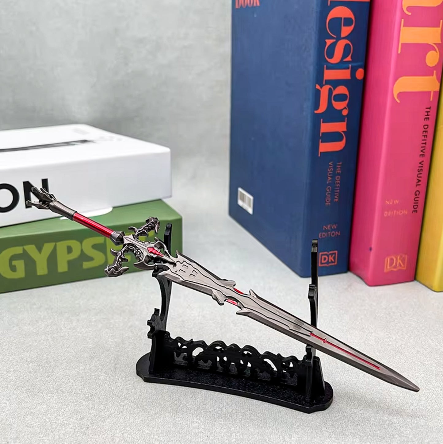 Final Fantasy 22cm Flametongue Metal Sword Weapon Model Collectible 1:6 Scale
