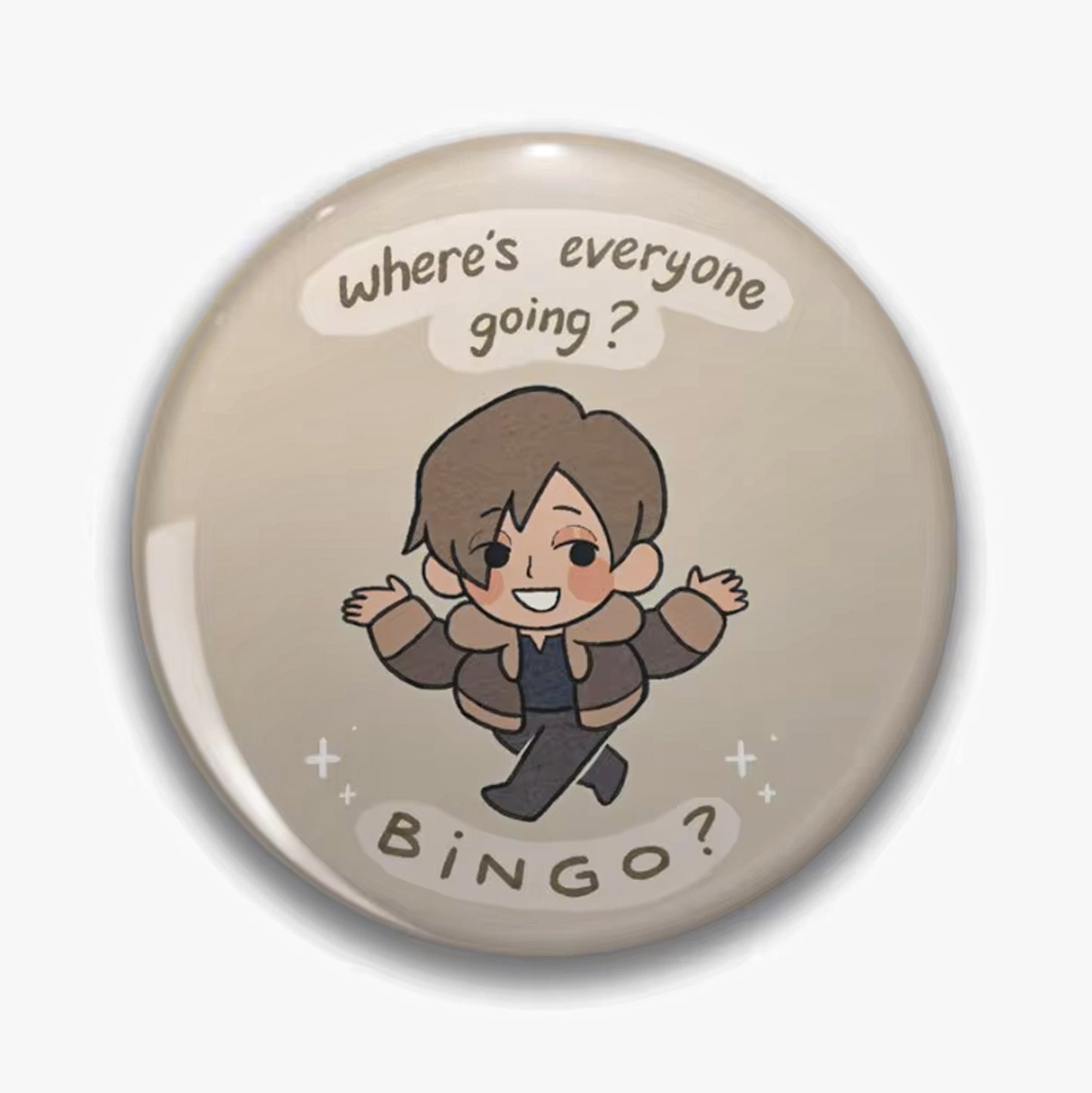 Resident Evil 4 Bingo 44mm Pin Cute Cartoon Jewelry Brooch