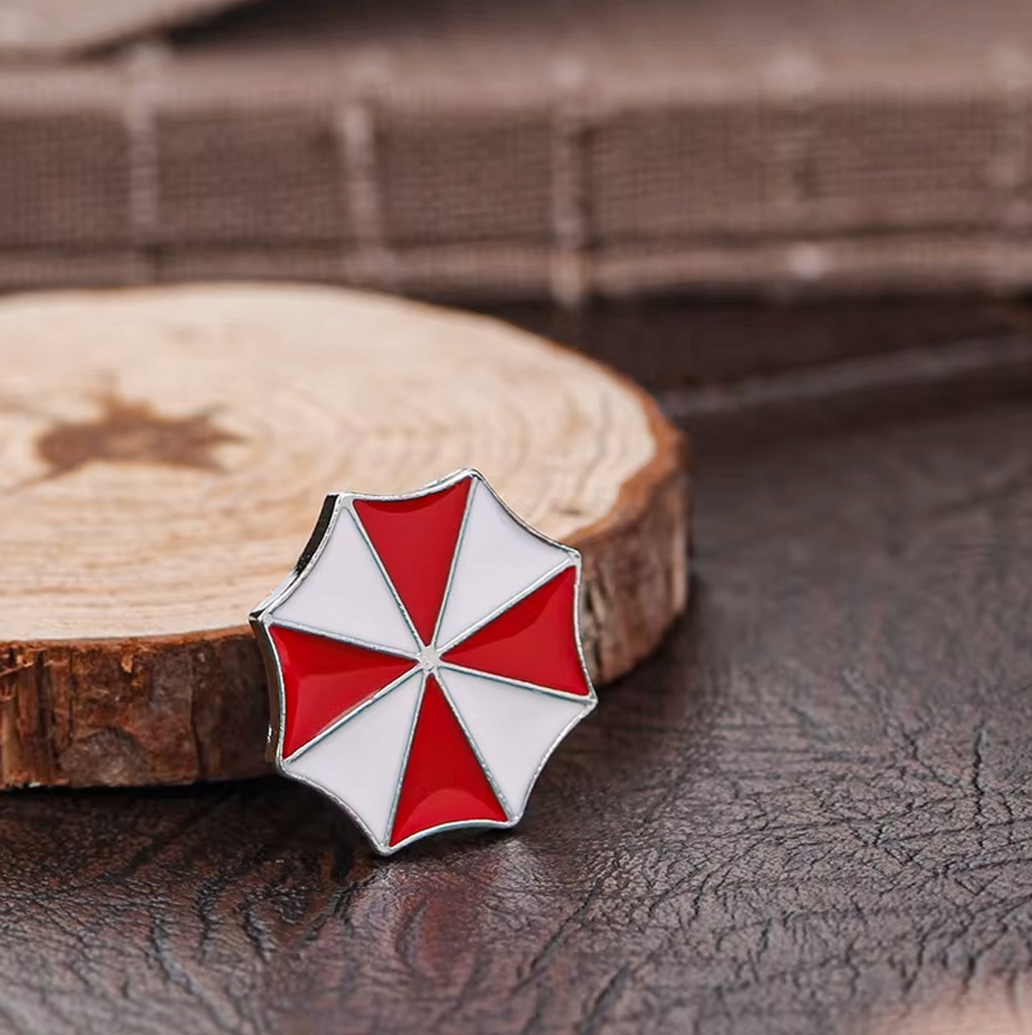Resident Evil Biohazard Alice Umbrella Corporation Red & White Enamel Pin - Default Title Available at 2Fast2See.co