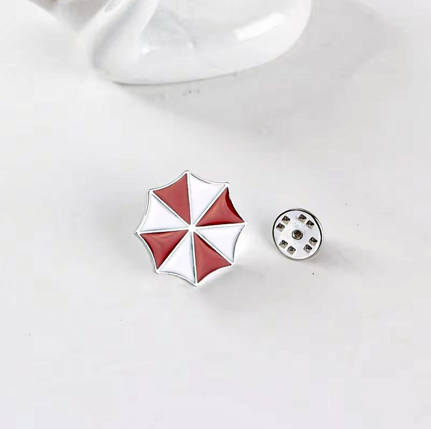 Resident Evil Biohazard Alice Umbrella Corporation Red & White Enamel Pin - Default Title Available at 2Fast2See.co