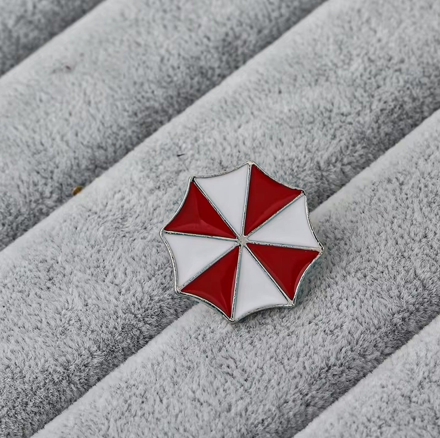 Resident Evil Biohazard Alice Umbrella Corporation Red & White Enamel Pin - Default Title Available at 2Fast2See.co