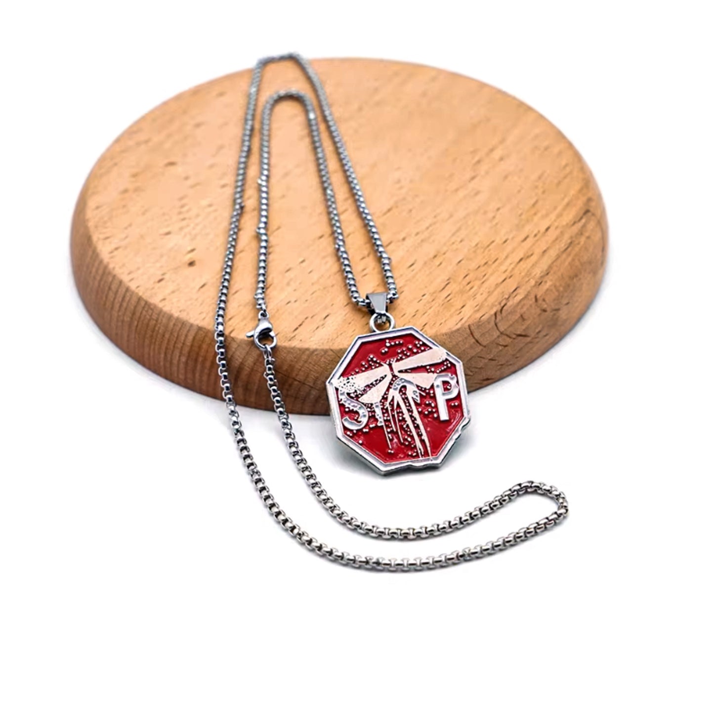 The Last Of Us Vol.1 Part II Firefly Stop Sign Necklace 3 Chain Types - Rope Chain Available at 2Fast2See.co