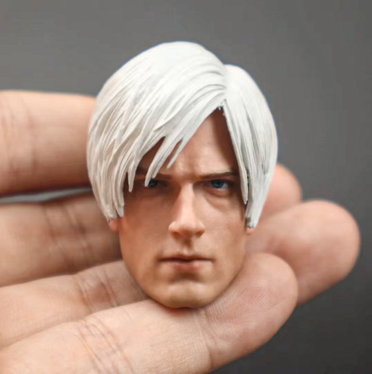 Leon Scott Kennedy White Hair Head Sculpt Carving RPD Model 1/6