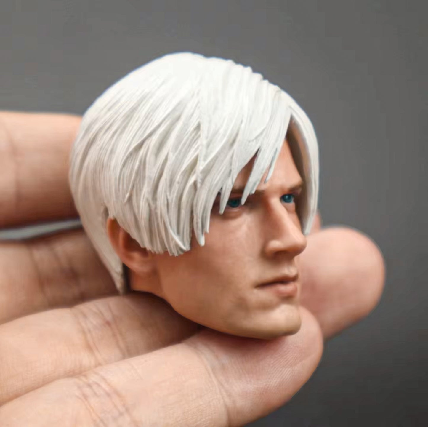 Leon Scott Kennedy White Hair Head Sculpt Carving RPD Model 1/6