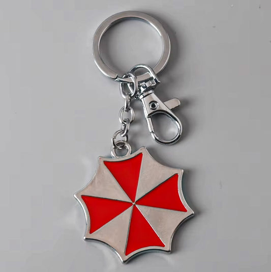 Resident Evil Umbrella Corporation Metal Keychain - Umbrella Keychain + Clasp Available at 2Fast2See.co