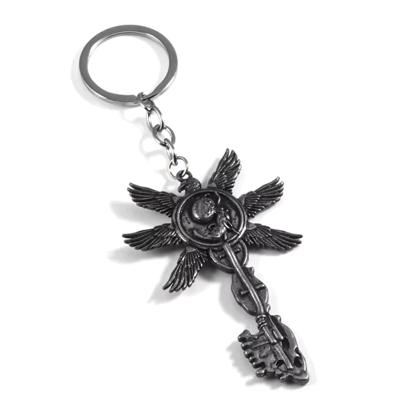Resident Evil 8 RE8 Village Six-Winged Unborn Silver Key Keychain