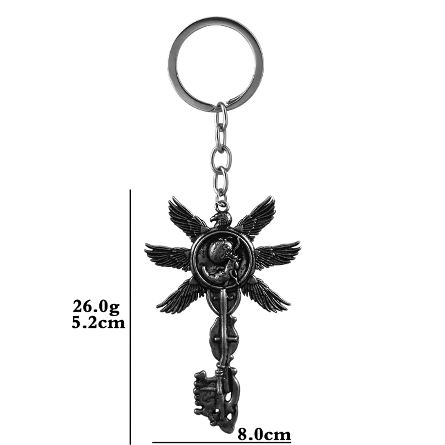 Resident Evil 8 RE8 Village Six-Winged Unborn Silver Key Keychain