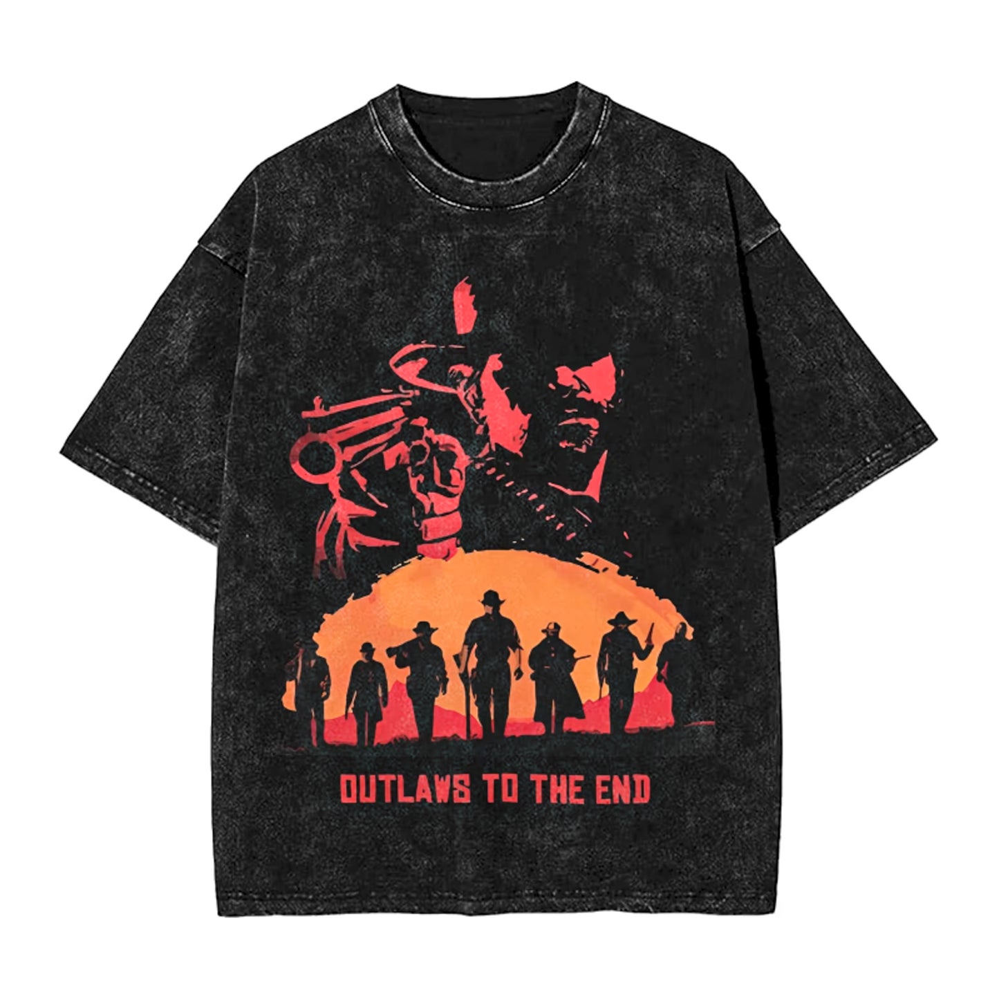 Red Dead Redemption Tshirt Pure Cotton Vintage Short Sleeve Top