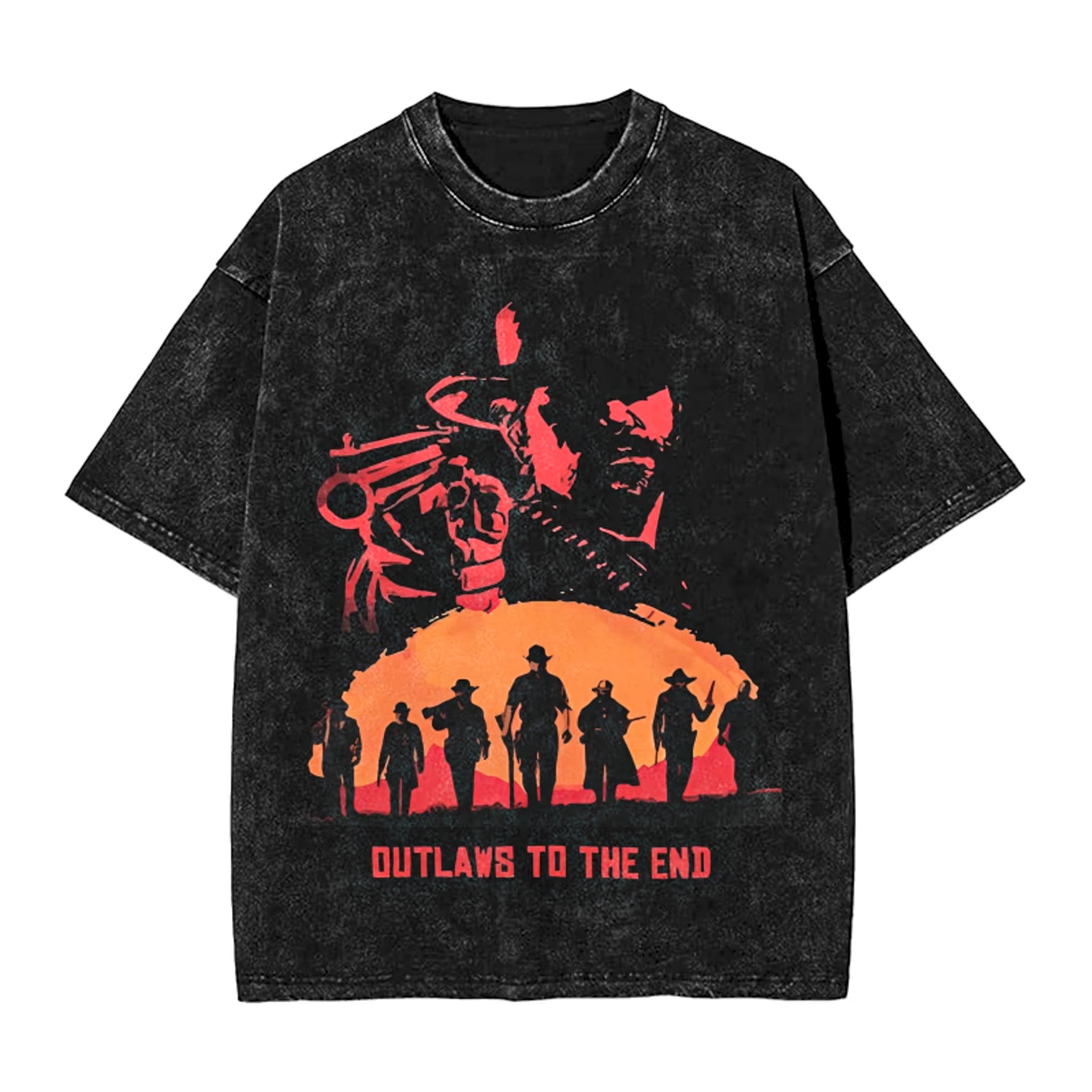 Red Dead Redemption Tshirt Pure Cotton Vintage Short Sleeve Top - Vintage Black / S Available at 2Fast2See.co