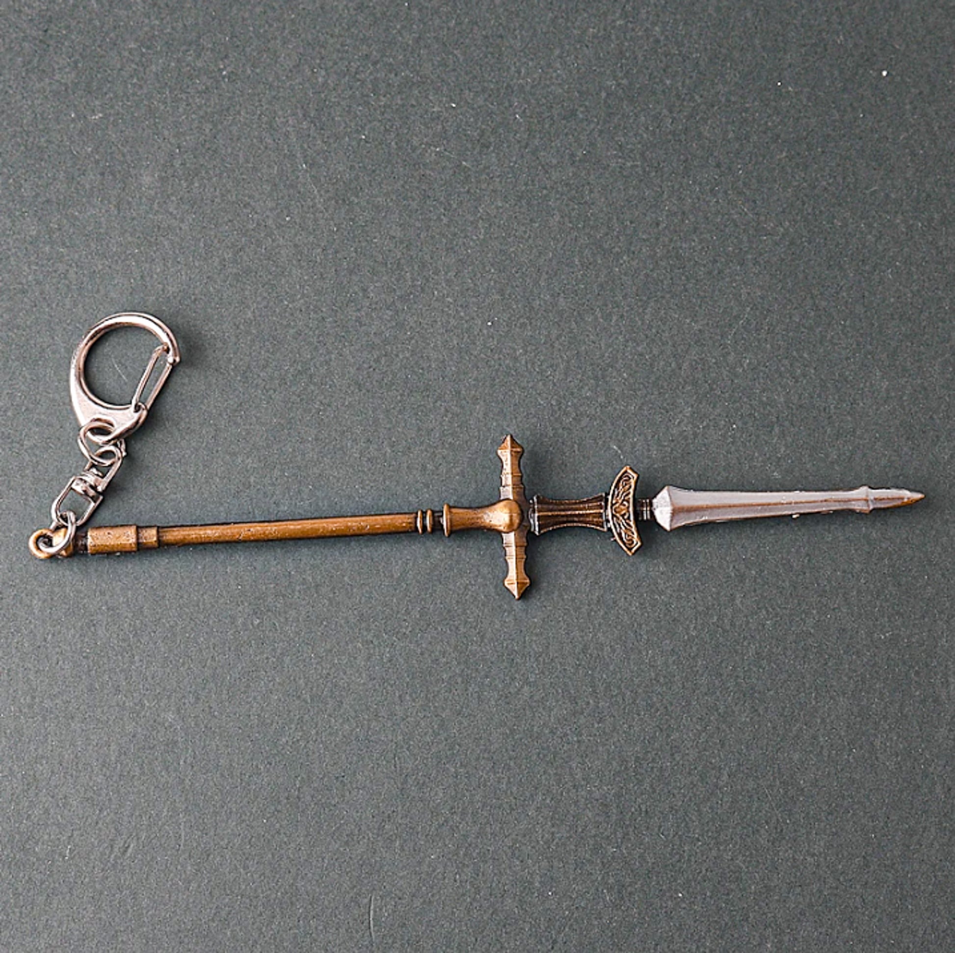 Dark Soul Dragon Serpent-Hunter Spear Metal Weapon Keychain with Clasp - Default Title Available at 2Fast2See.co