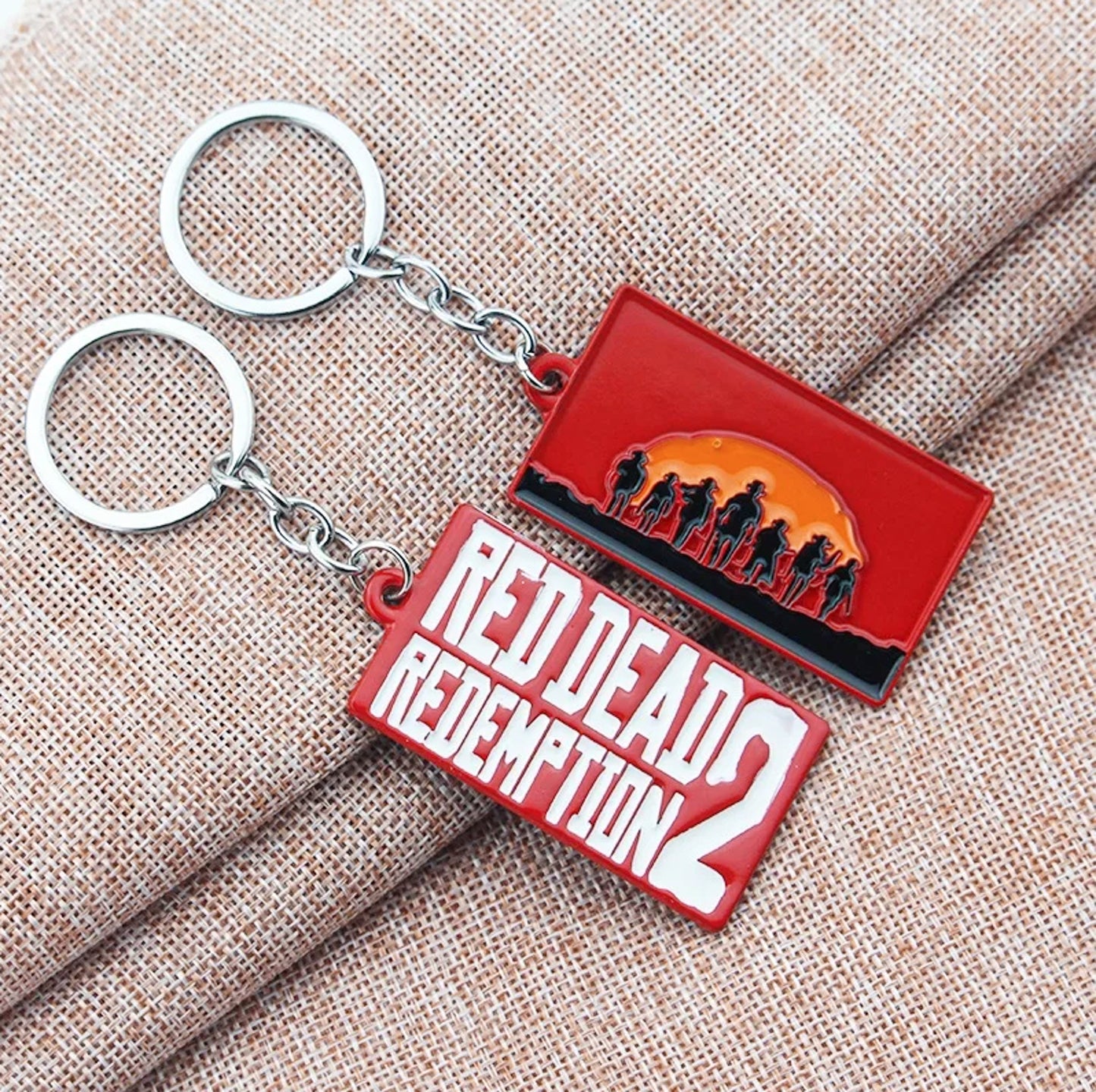 Red Dead Redemption II Game Metalic Custom Keychain - Default Title Available at 2Fast2See.co