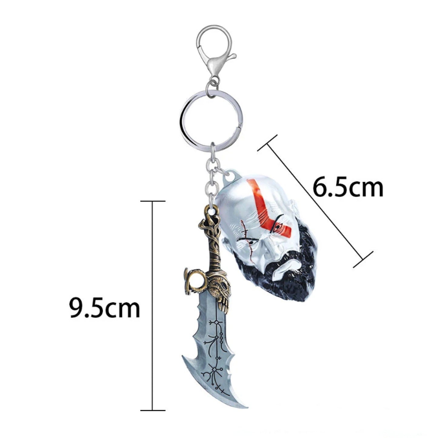 God of War Video Game Blade of Chaos Kratos Keychain - Blade of Chaos + Kratos Available at 2Fast2See.co