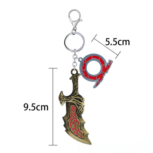God of War 5 Kratos Blade of Chaos Game Keychain - Blade + Gow Logo Available at 2Fast2See.co
