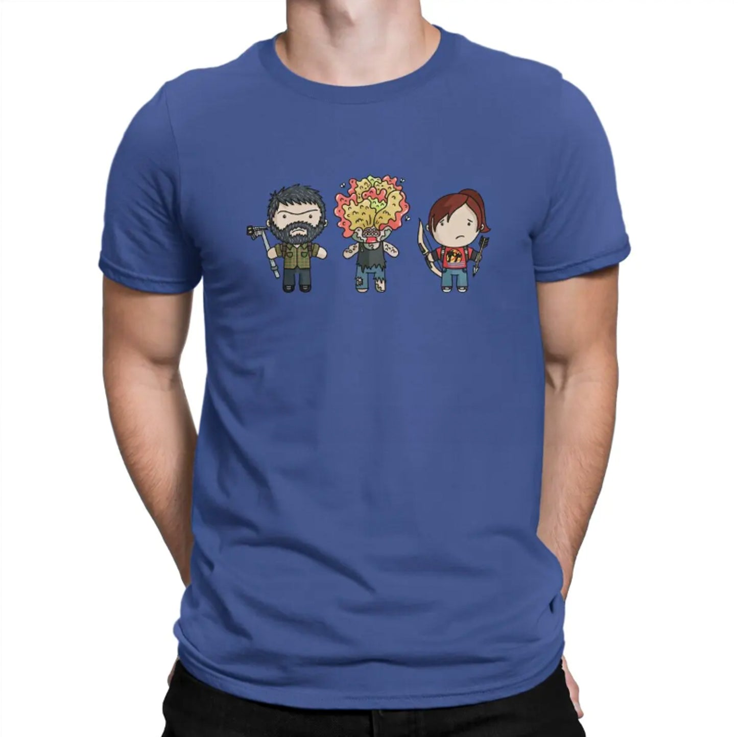 The Last of Us Ellie Joel and Clicker Cartoon Original Tshirt