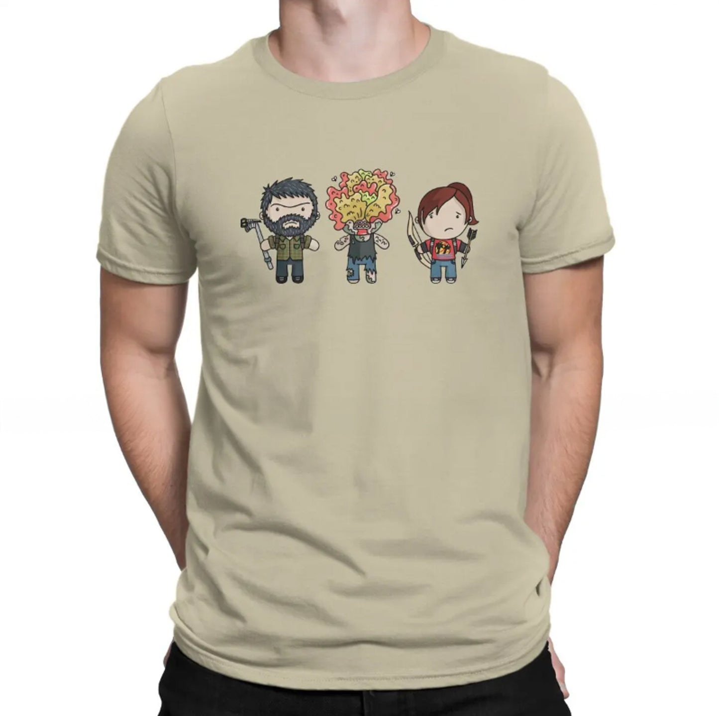 The Last of Us Ellie Joel and Clicker Cartoon Original Tshirt