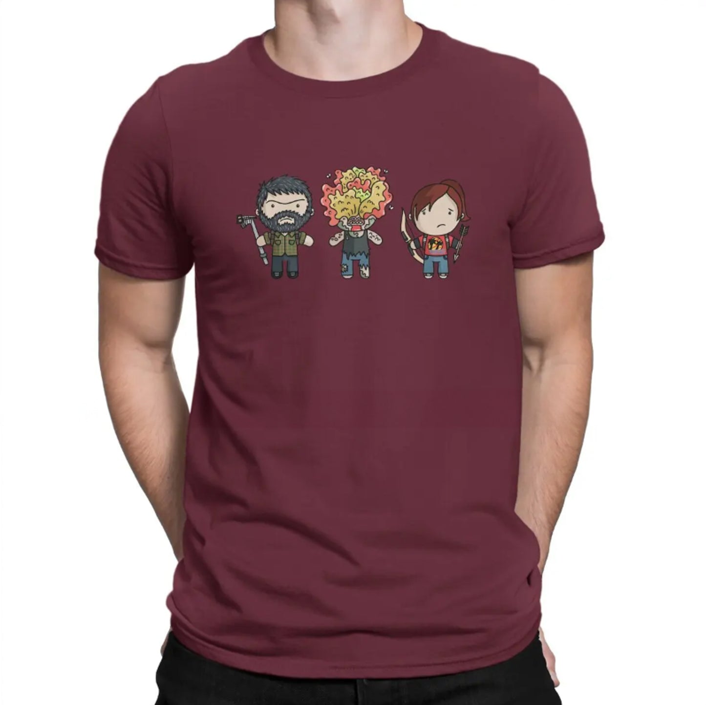 The Last of Us Ellie Joel and Clicker Cartoon Original Tshirt