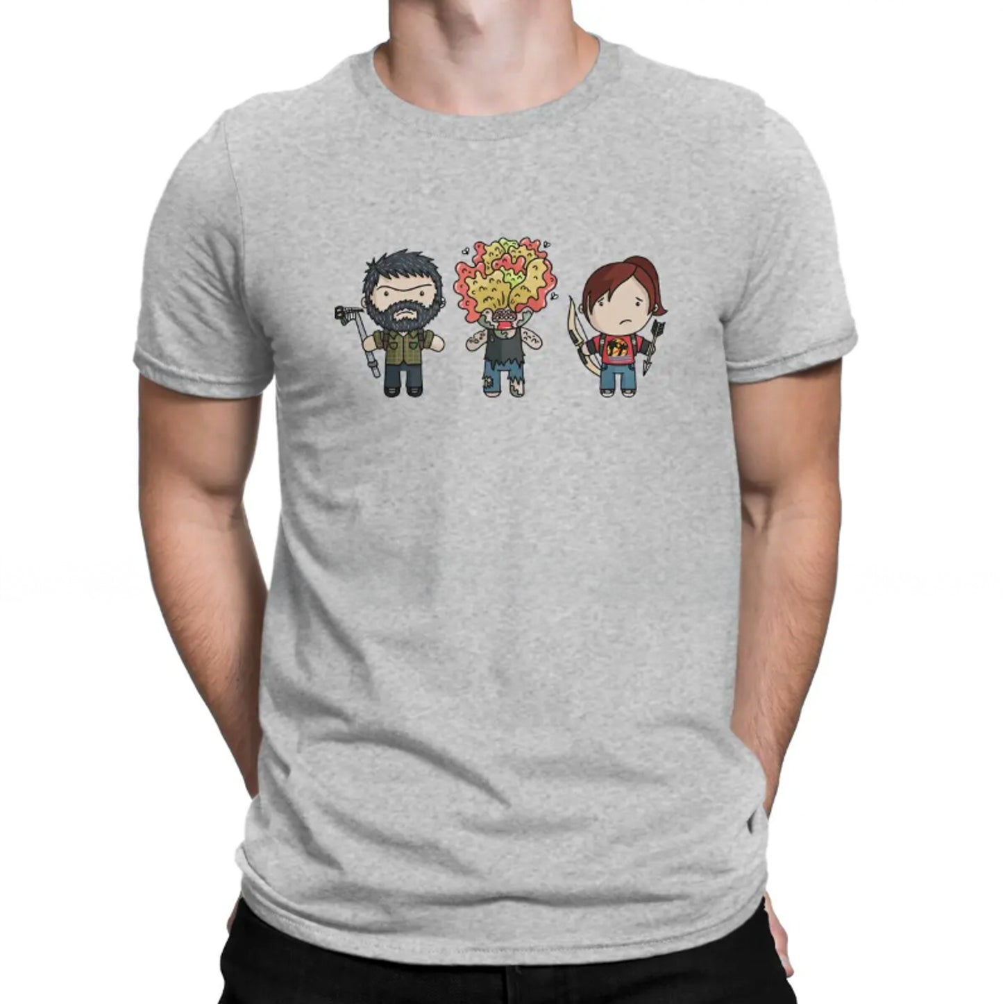 The Last of Us Ellie Joel and Clicker Cartoon Original Tshirt
