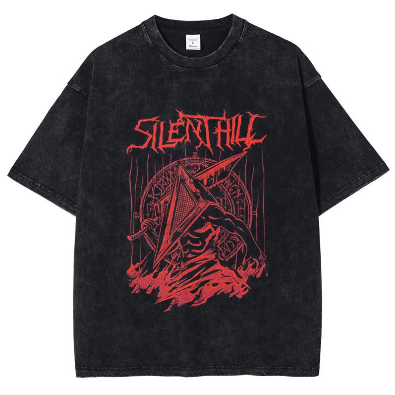 Silent Hill Video Game Inspired Vintage Black Tshirt