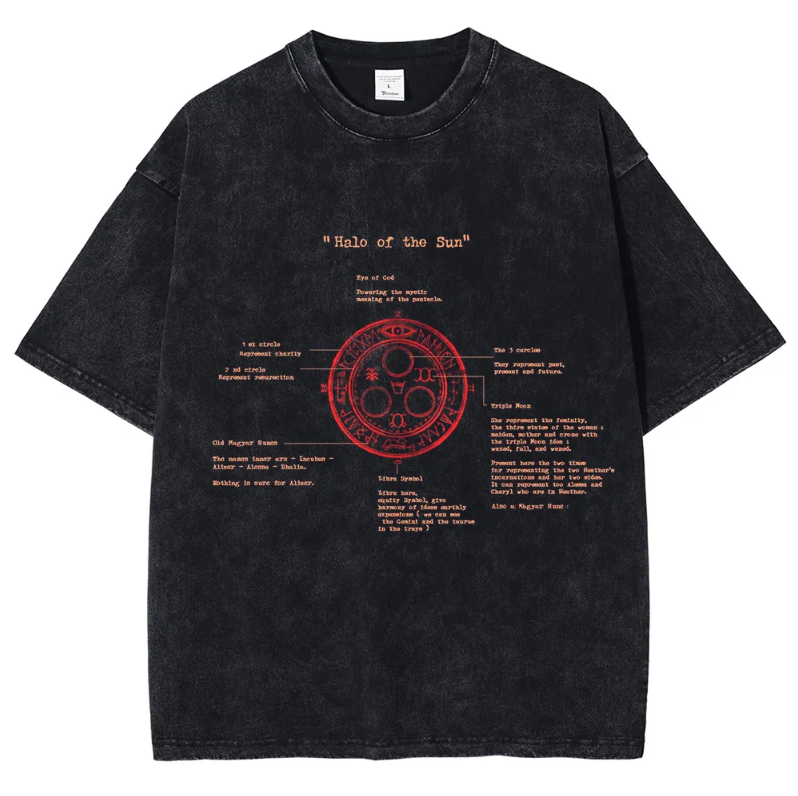 Silent Hill 2 Halo of The Sun Tshirt Vintage Washed Black Tee