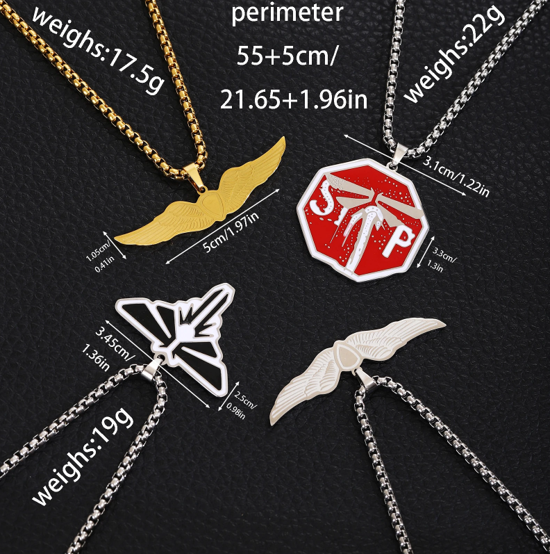 The Last of Us Ellie's Wings Inspired Necklace Gold & Silver Plated Pendant for Fans