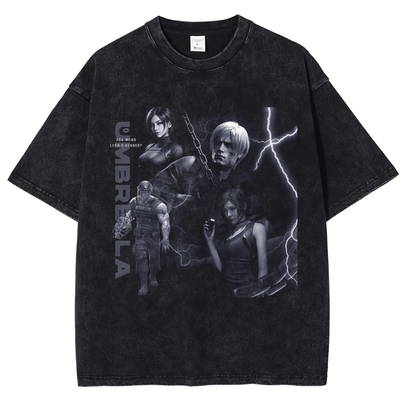 Residen Evil Leon Kennedy & Ada Wong Vintage Cotton Tshirt