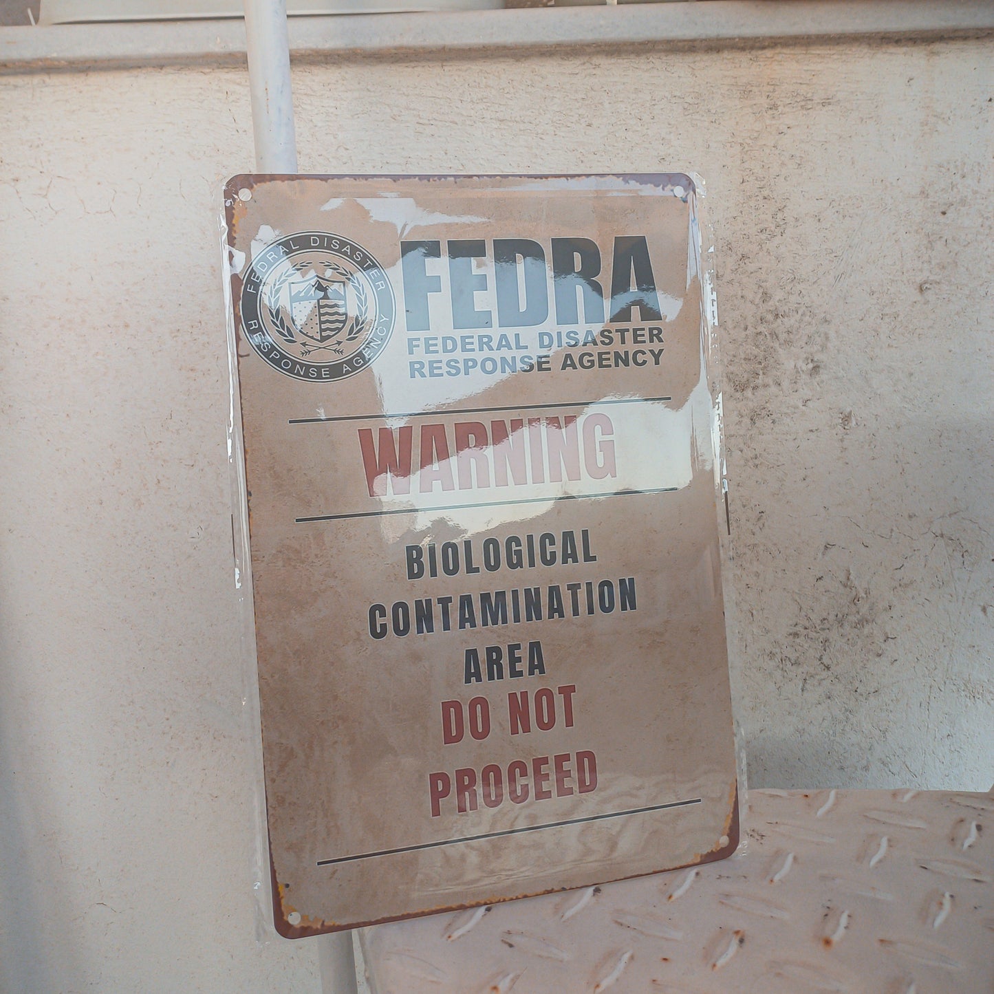 The Last of Us Fedra Metal Wall Sign - Biological Contamination Area
