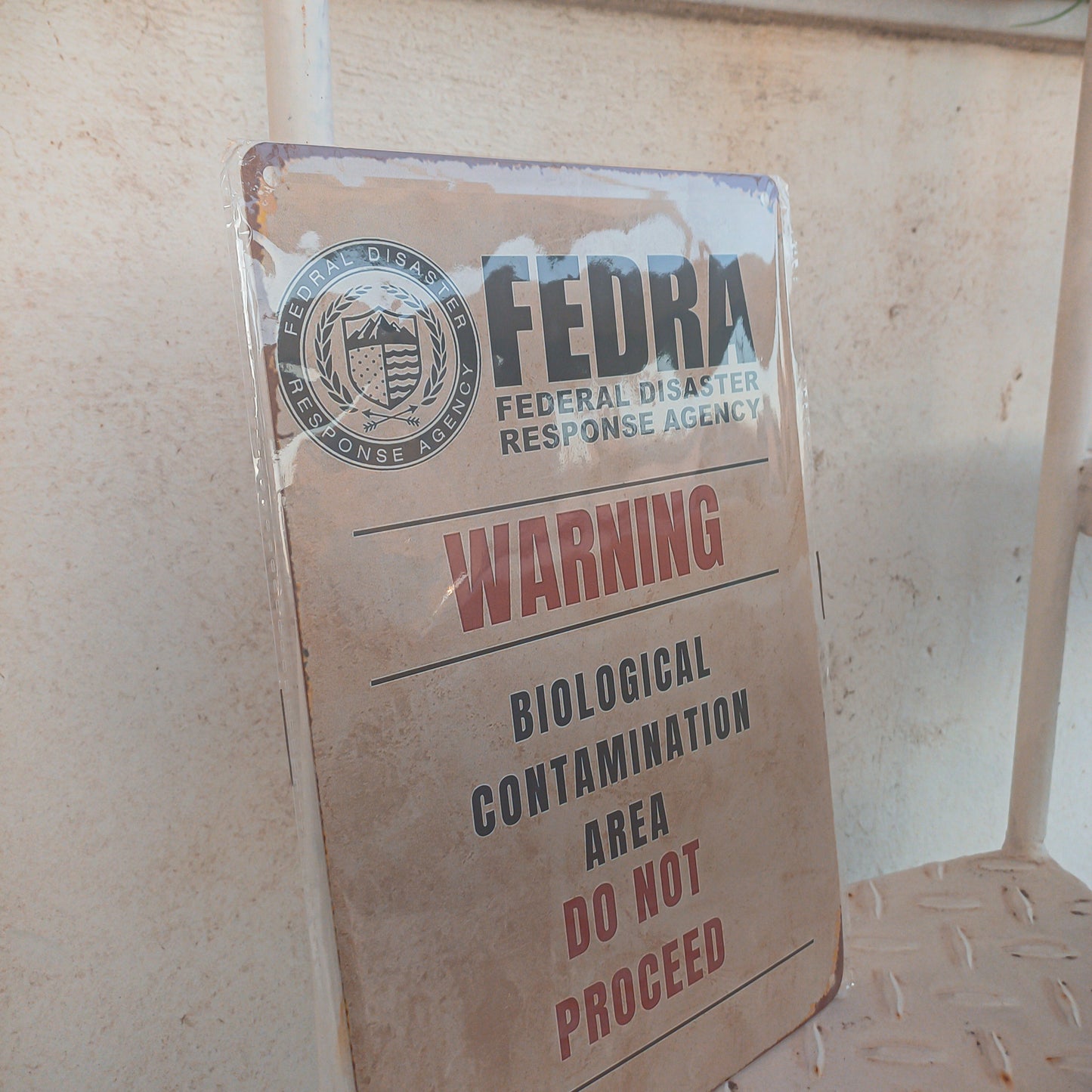 The Last of Us Fedra Metal Wall Sign - Biological Contamination Area