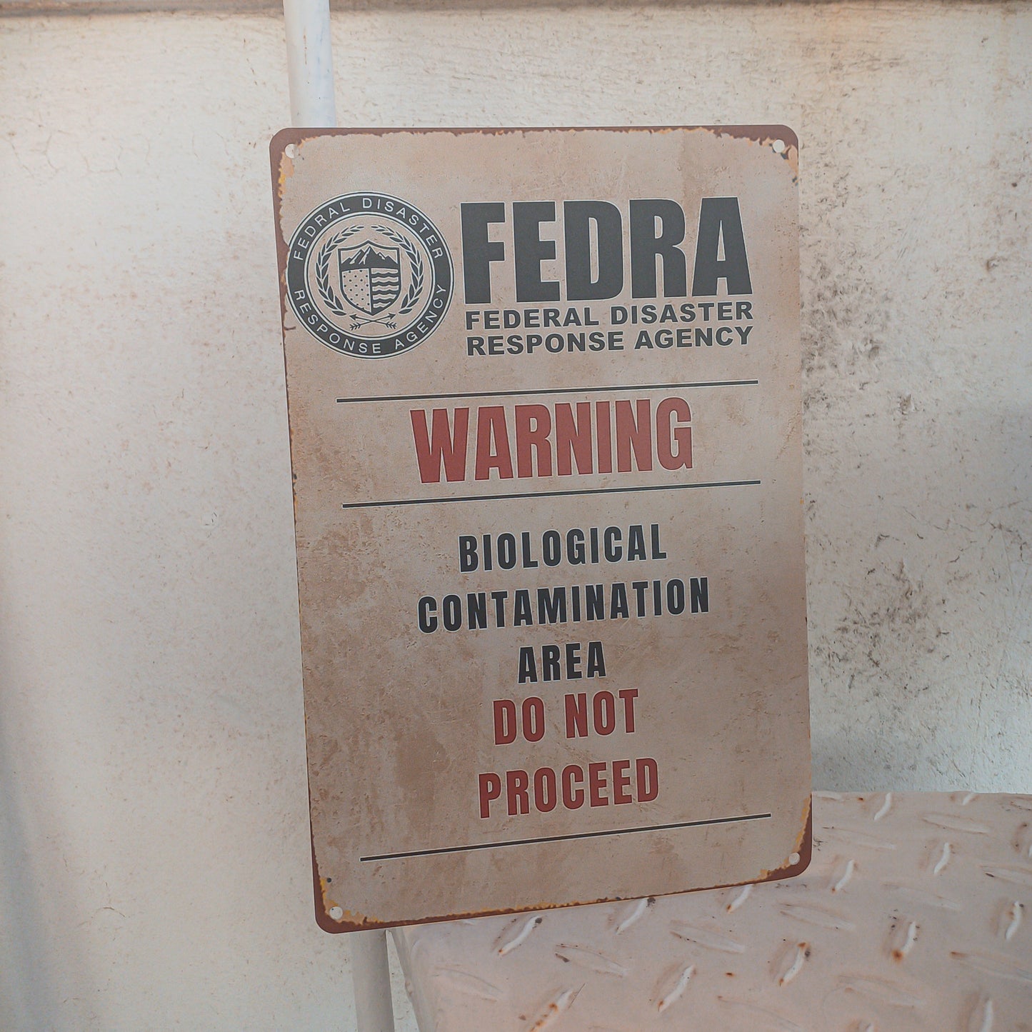 The Last of Us Fedra Metal Wall Sign - Biological Contamination Area
