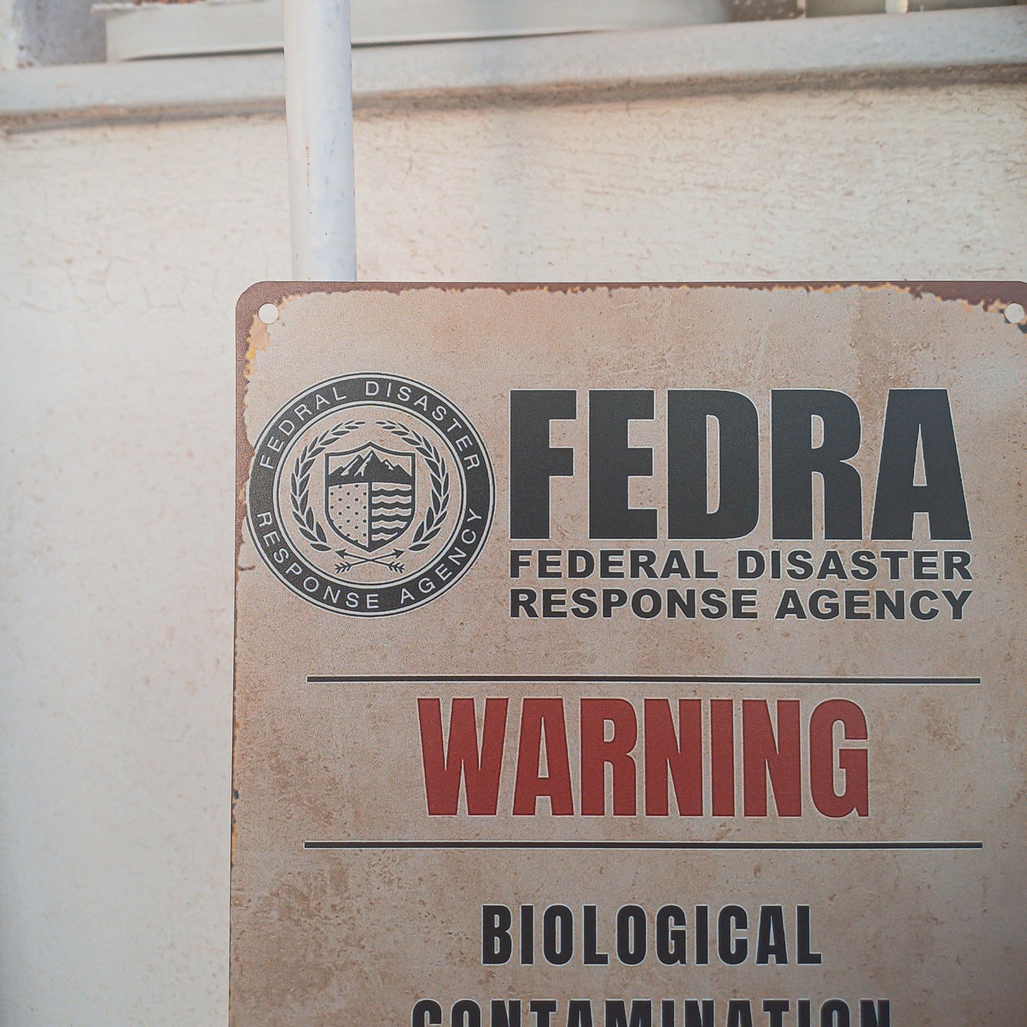 The Last of Us Fedra Metal Wall Sign - Biological Contamination Area